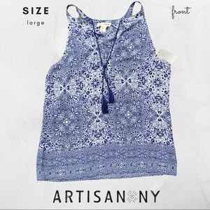 🍑 Breezy navy blue tank by Artisan NY